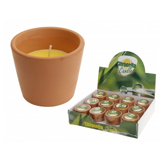 Citronella sviečka hnedá terakota 75 x 65 mm