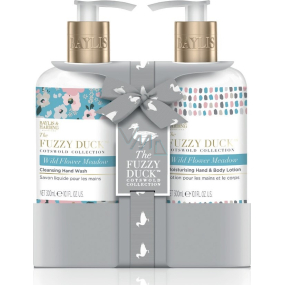 Baylis & Harding Lesný zvonček a Kvetinová lúka umývací gél na ruky dávkovač 300 ml + mlieko na telo a ruky dávkovač 300 ml, kozmetická sada