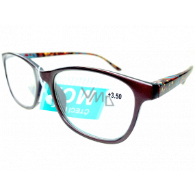 Berkeley Čítacie dioptrické okuliare +3,5 plast hnedé, farebné bočnice 1 kus MC2193