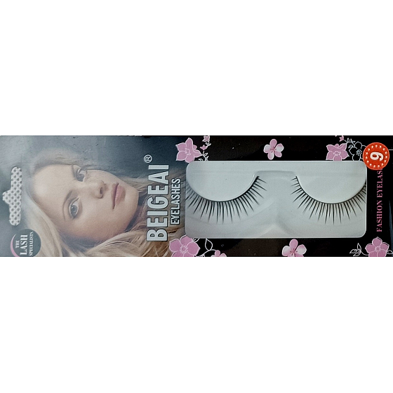 EyelaShes Umelé riasy s lepidlom 09 Black 1 pár