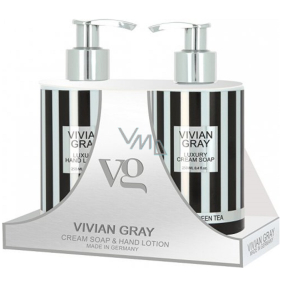 Vivian Gray Lemon & Green Tea luxusné tekuté mydlo s dávkovačom 250 ml + luxusný krém na ruky s dávkovačom 250 ml, kozmetická súprava