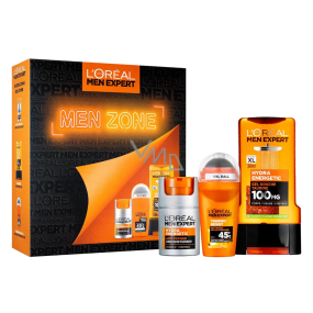 Loreal Men Expert Zone Hydra Energetic sprchový gél s taurínom 300 ml + Thermic Resist antiperspirant roll-on 50 ml + Hydra Energetic zvláčňujúci pleťový krém 50 ml, kozmetická sada pre mužov