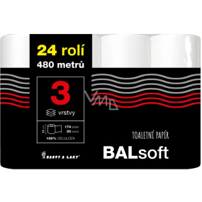Balsoft toaletní papír 3 vrstvý 20 m 24 kusů