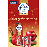 Glade Merry Christmas Warm Apple Pie jablko a škorica vonné tyčinky a vonná svíčka 50 ml + 112 g, darčeková sada