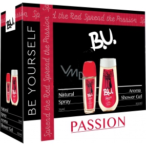 BU Passion parfumovaný dezodorant sklo pre ženy 75 ml + sprchový gél 250 ml, kozmetická sada