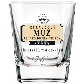 Nekupto Liga Pravých Džentlmenov Whisky pohár Naozajstný muž je ako dobrá whisky - Čím starší, tým cennejšie 200 ml