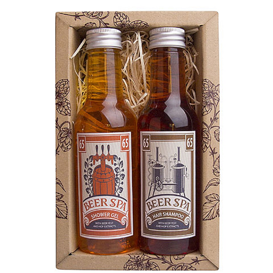 Bohemia Gifts Beer Spa extrakt z pivných kvasníc a chmeľu sprchový gél 200 ml + šampón na vlasy 200 ml, kozmetická sada
