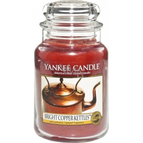 Yankee Candle Bright Copper Kettles - Lesklé medené kanvice vonná sviečka Classic veľká sklo 623 g