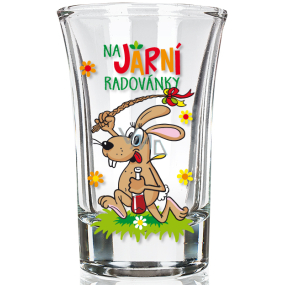 Nekupto Smiech Jarný panáčik sklenený darčekový veľkonočný panák Na jarné radovánky 40 ml