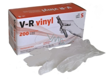 VR Rukavice Vinyl jednorazové bezprašné pravoľavej veľkosť S box 200 kusov