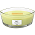 Woodwick Willow - Vrbové kvety vonná sviečka s dreveným širokým knôtom a viečkom sklo loď 453 g