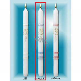 Lima Kostolné krstné sviečka modrá so zlatým zdobením č. 1001 25 x 360 mm 1 kus