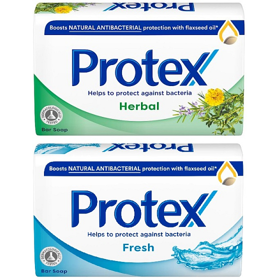 Protex Fresh antibakteriálne toaletné mydlo 90 g + Bylinné antibakteriálne toaletné mydlo 90 g, 72 ks kartón