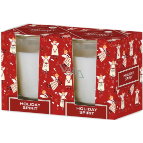 Emocio Holiday Spirit - Sklenená sviečka s vôňou Cookie and Cream 52 x 65 mm 2 kusy v škatuli