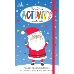 Tallon Christmas Activity Vianočné cestovateľské aktivity pre deti 30 strán na vymaľovanie, 30 strán s úlohami