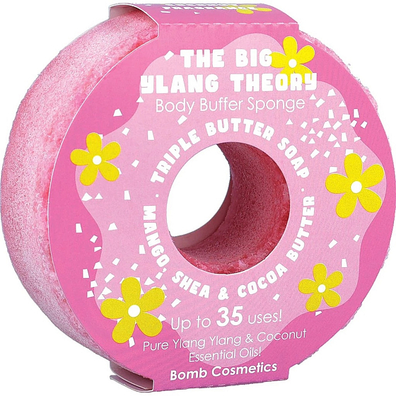 Bomb Cosmetics The Big Ylang Donut prírodná sprchová masážna hubka do kúpeľa s vôňou 165 g