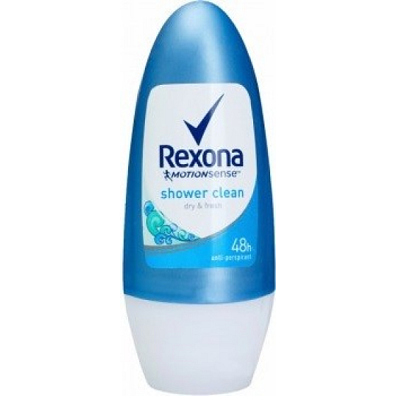 Rexona Shower Clean guličkový antiperspirant dezodorant roll-on pre ženy 50 ml
