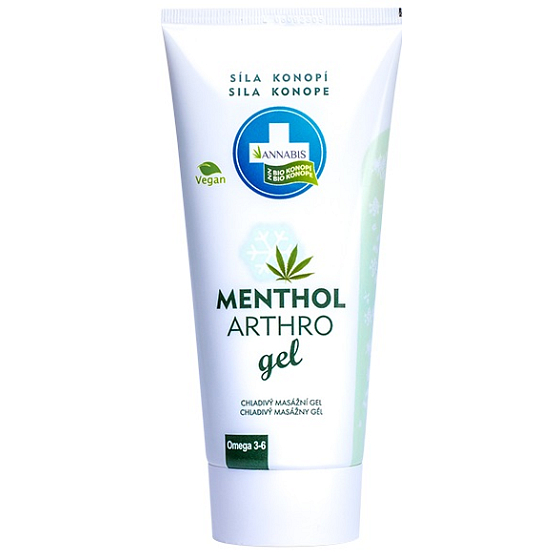 Annabis Mentol Cann Arthro chladivý gél k masáži v oblasti kĺbov, svalov, šliach a chrbta 200 ml