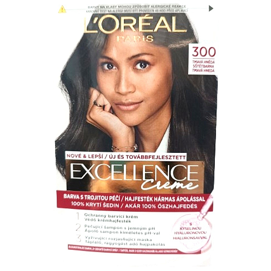 Loreal Paris Excellence Creme farba na vlasy 300 Tmavo hnedá