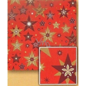 Nekupto Darčekový baliaci papier 70 x 200 cm Vianočný Červený, hviezdy