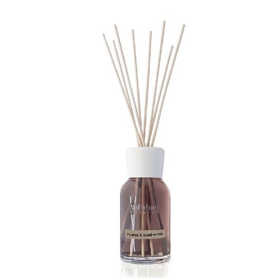 Millefiori Milano Natural Incense & Blond Woods - Kadidlo a Svetlá dreva Difuzér 100 ml + 7 stebiel v dĺžke 25 cm do menších priestorov vydrží 5-6 týždňov