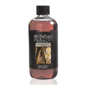 Millefiori Milano Natural Incense & Blond Woods - Kadidlo a Svetlá dreva Náplň difuzéra pre vonná steblá 500 ml