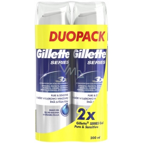 Gillette Series Pure & Sensitive gél na holenie pre mužov 2 x 200 ml, duopack