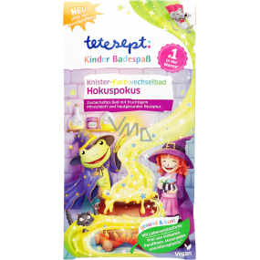 Tetesept Hokuspokus kúpeľová soľ s magickou zmenou farby počas kúpania pre deti 45 g