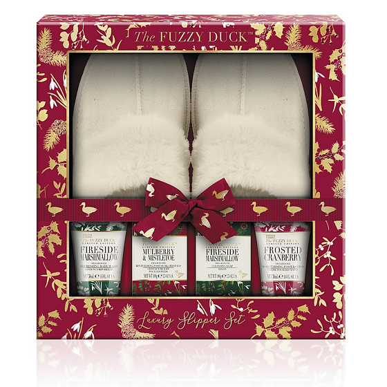 Baylis & Harding Winter Kingdom toaletné mydlo 100 g + soľ do kúpeľa na nohy 100 g + umývací krém na nohy 50 ml + krém na nohy 50 ml + papuče, kozmetická súprava pre ženy