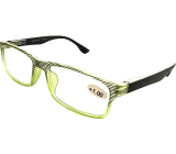 Berkeley Dioptrické okuliare na čítanie +1,0 plastové zelené, čierne pruhy 1 kus MC2248