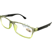 Berkeley Dioptrické okuliare na čítanie +1,0 plastové zelené, čierne pruhy 1 kus MC2248