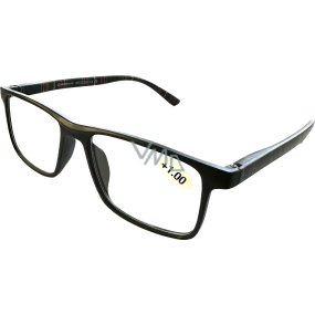 Berkeley Dioptrické okuliare na čítanie +1,0 plastové čierne, čierne károvane rámiky 1 kus MC2250