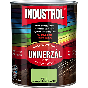 Industrol S2013 univerzál lesk vrchná farba na kov a drevo, 5014 zeleň pastelová svetlá, 750 ml