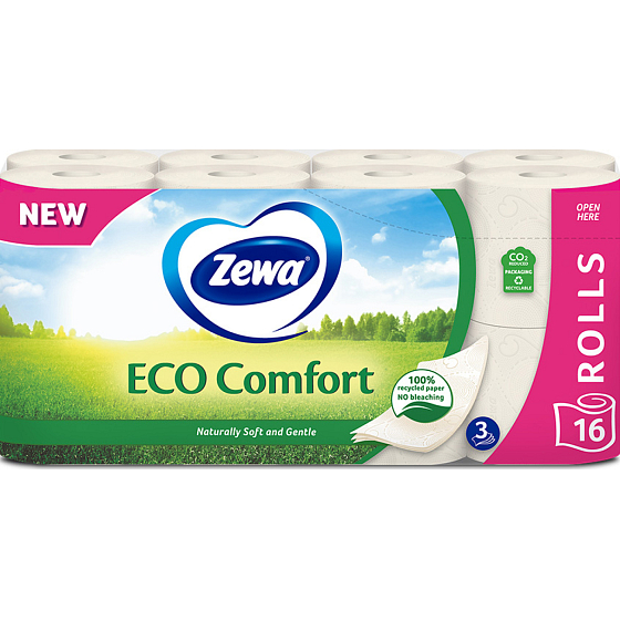 Zewa ECO Comfort 3vrstvový toaletný papier, 16 rolí, 19,3 m rola
