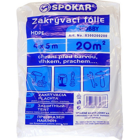 Spokar Profi Zakrývacia fólia HDPE,5 µ, 20 m?, 4 × 5 m