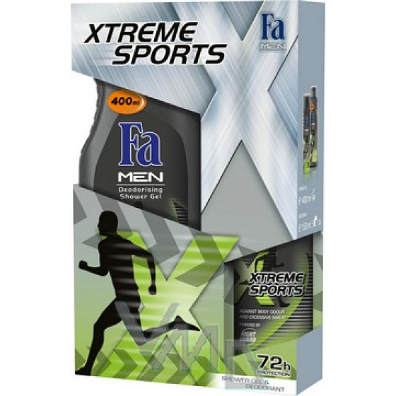 Fa Men Xtreme Sports sprchový gel 400 ml + dezodorant sprej 150 ml, kozmetická sada