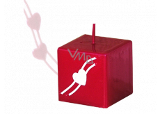 Lima Valentínska sviečka červená kocka 45 x 45 mm 1 kus