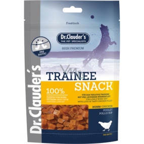 Dr. Clauders Trainee Snack Kuracie sušené kostičky mäso doplnkové krmivo 100% mäsa pre psov 80 g